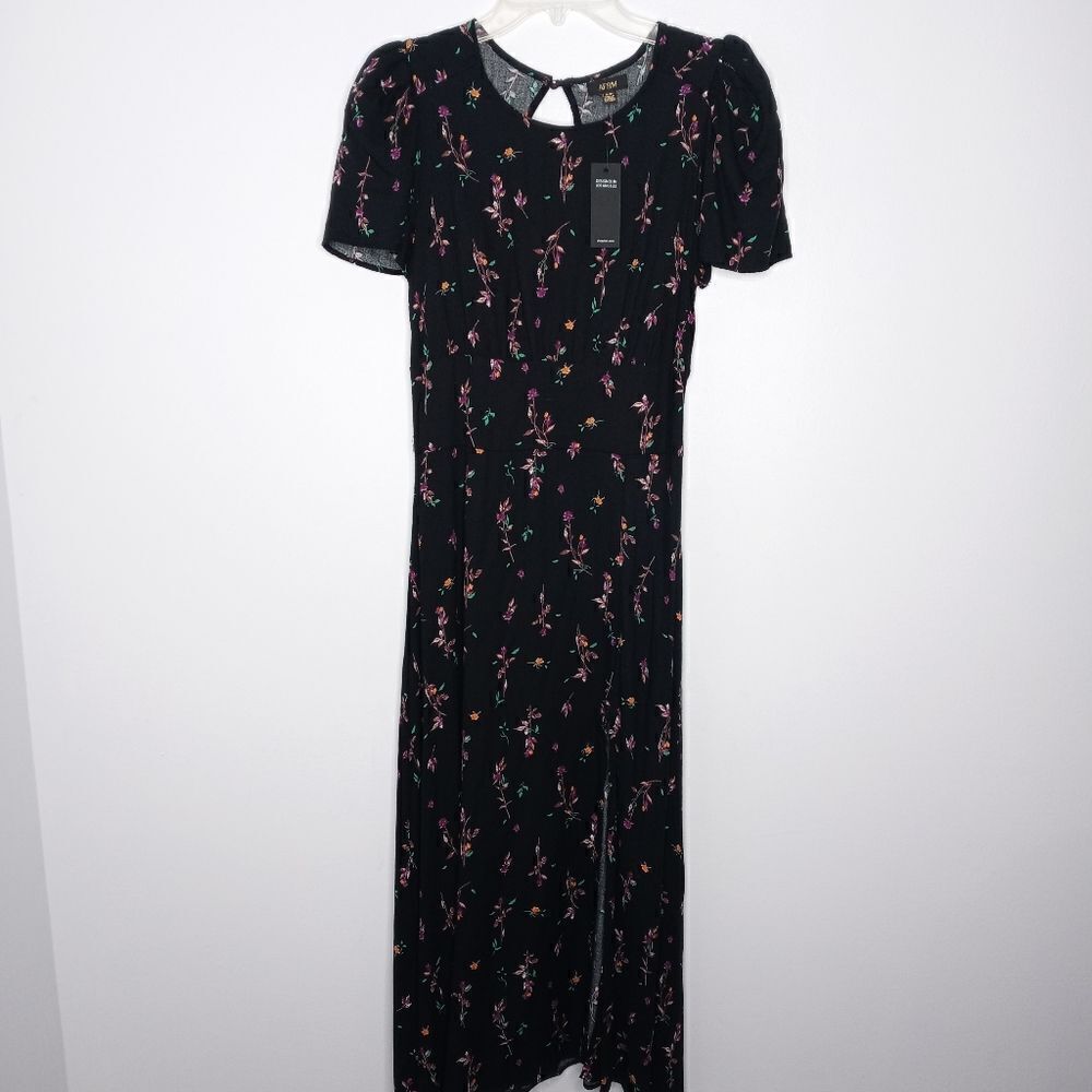 AFRM black floral maxi dress size medium